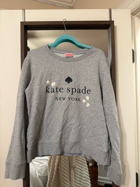 kate spade Gray Logo Sweatshirt with Daisy Motif